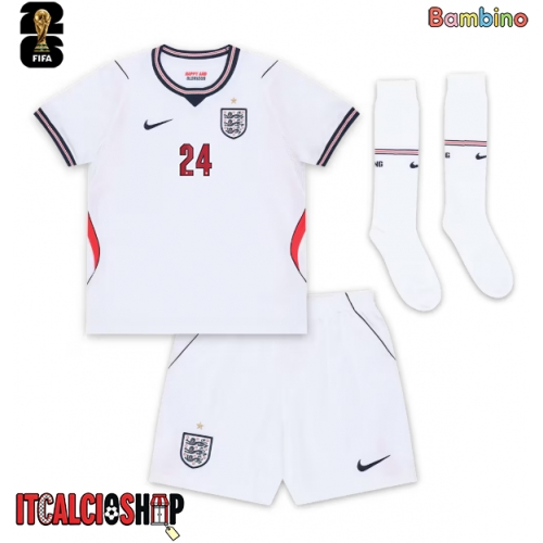 Inghilterra Reece James #24 Prima Maglia Bambino Mondiali 2026 Manica Corta (+ Pantaloni corti)